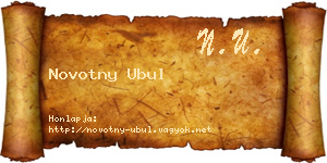 Novotny Ubul névjegykártya